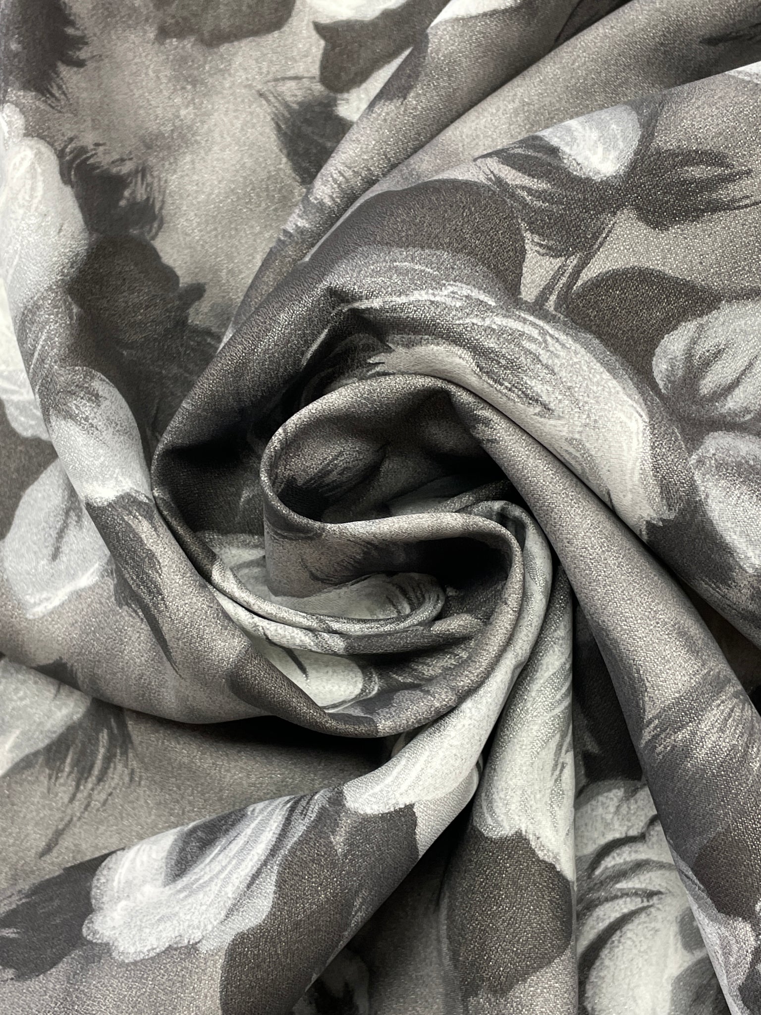 3 YD Acetate Vintage - Mottled Gray the Roses in Grayscale