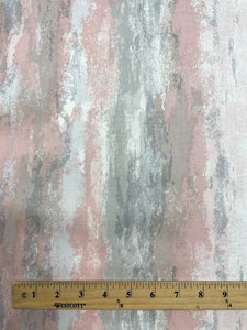 1987 2 1/2 YD Cotton Sateen Vintage - Marbled Pinks and Grays with Subtle Metallic Silver Fleck