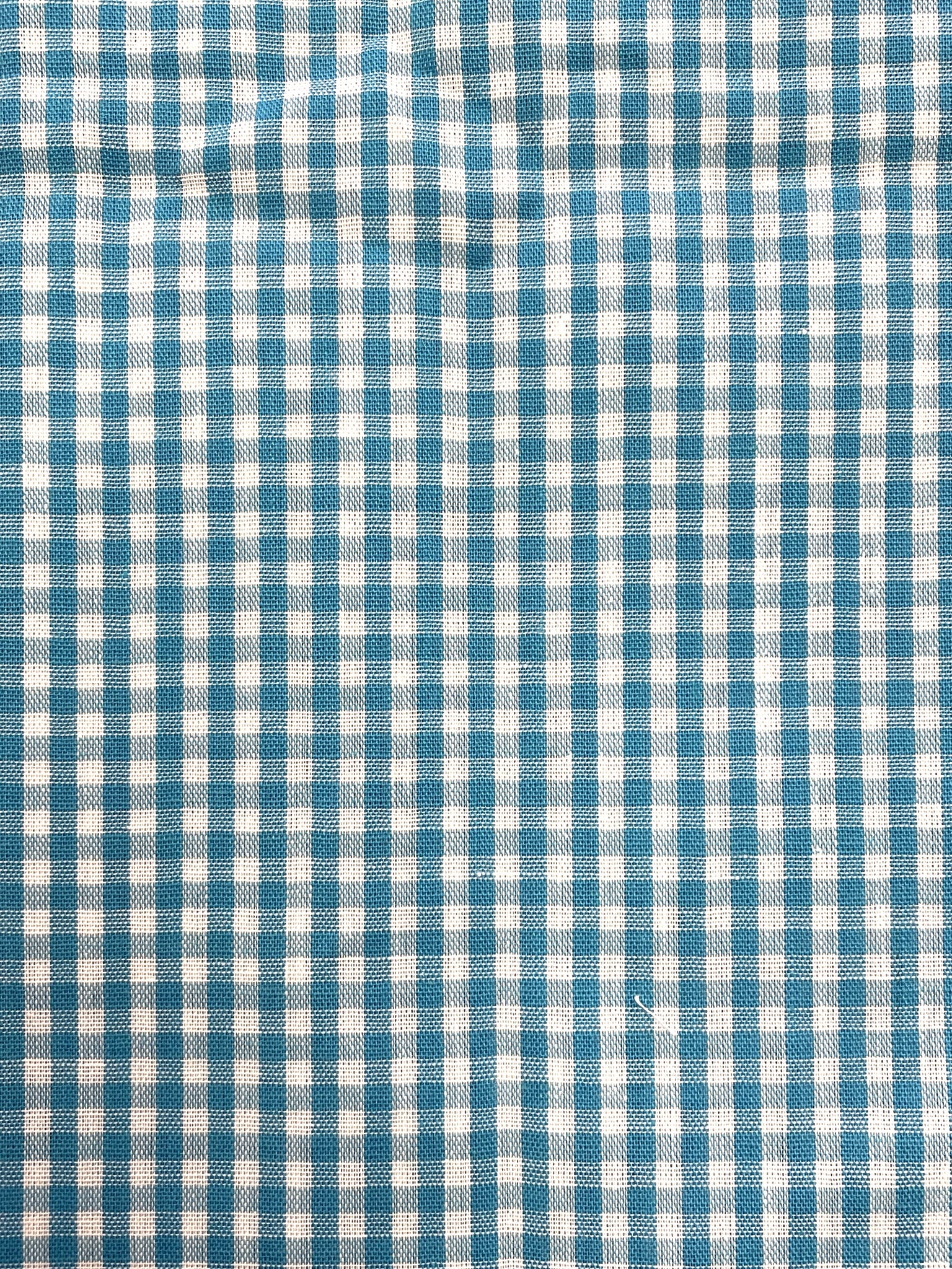 1+ YD Poly/Cotton Yarn-Dyed Gingham - Turquoise and White