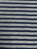 1 7/8+ YD Cotton Blend Knit Yarn-Dyed Stripes - Navy Blue and Gray