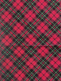 1 YD Cotton Flannel - Printed Red, Black and Green Bias Plaid