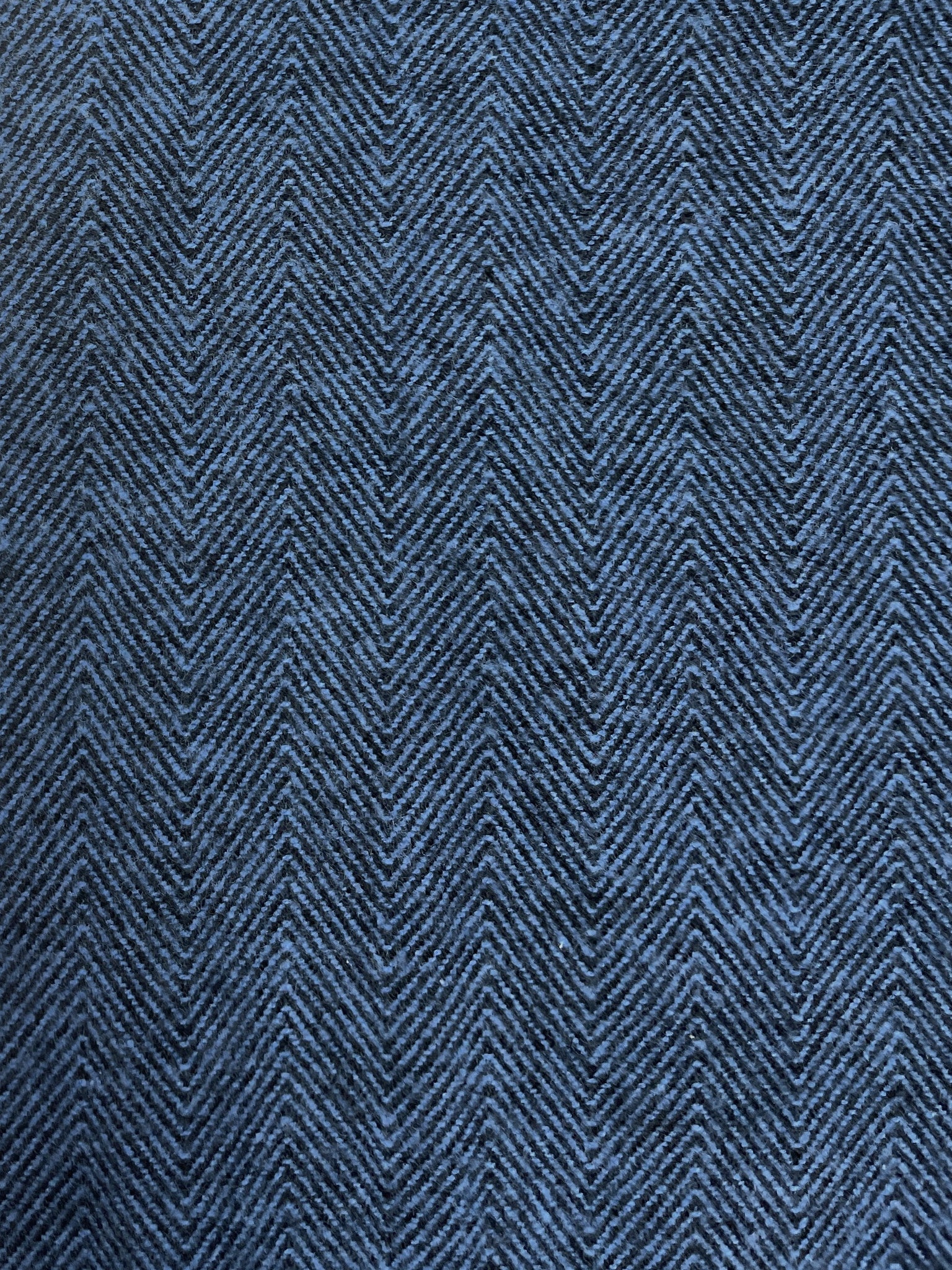 1 1/8 YD Cotton Yarn-Dyed Flannel - Blue and Black Herringbone