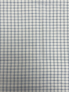 1 YD Cotton Blend Plaid with Seersucker Stripes - Blue and White