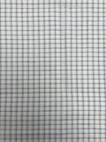 1 YD Cotton Blend Plaid with Seersucker Stripes - Blue and White