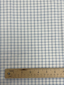 1 YD Cotton Blend Plaid with Seersucker Stripes - Blue and White