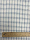 1 YD Cotton Blend Plaid with Seersucker Stripes - Blue and White