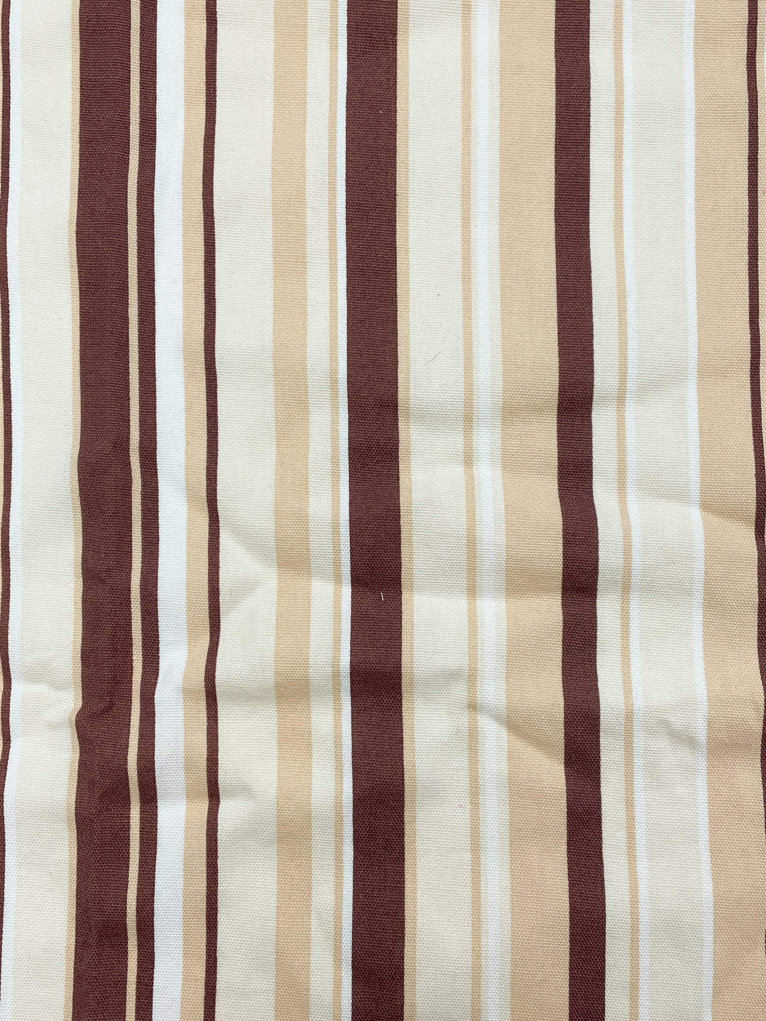 Cotton Duck Printed Stripes - Cream, Beige and Brown