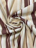 Cotton Duck Printed Stripes - Cream, Beige and Brown