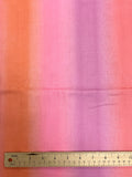 2 1/8 YD Poly/Cotton Printed Stripes- Pink, Orange and Purple