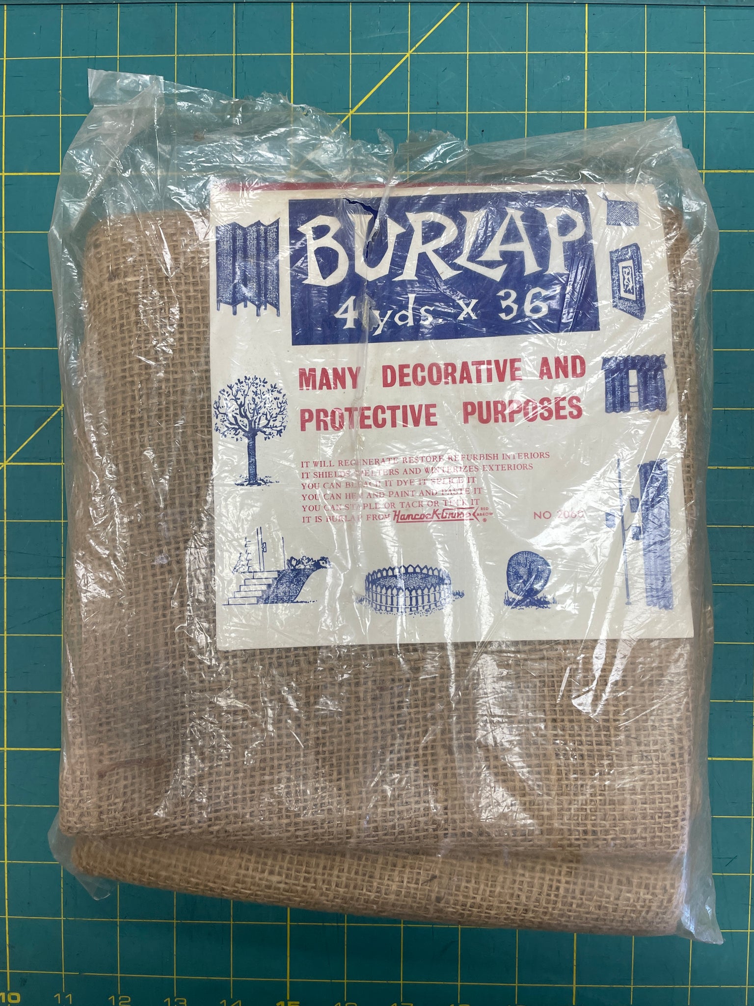 4 YD Burlap Vintage - Natural Light Brown