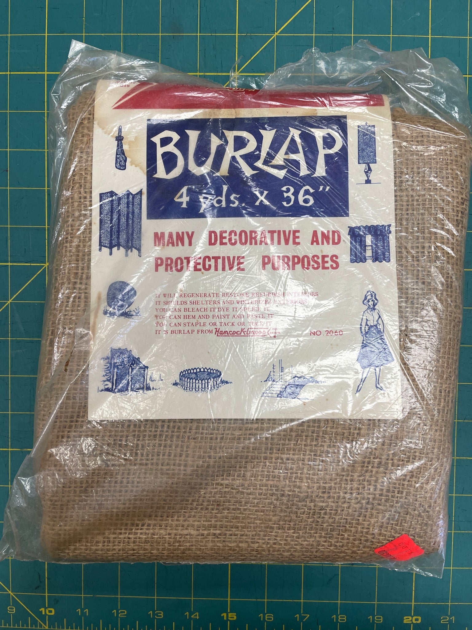 4 YD Burlap Vintage - Natural Light Brown