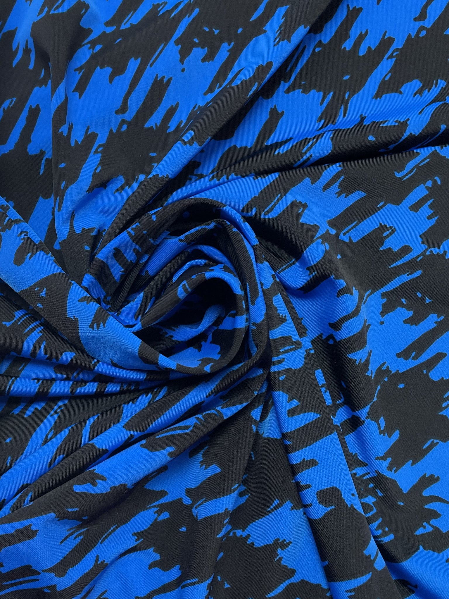 2 YD Poly/Spandex Blend - Blue and Black