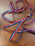 2 1/4 YD Nylon Trim - Red, Blue and White