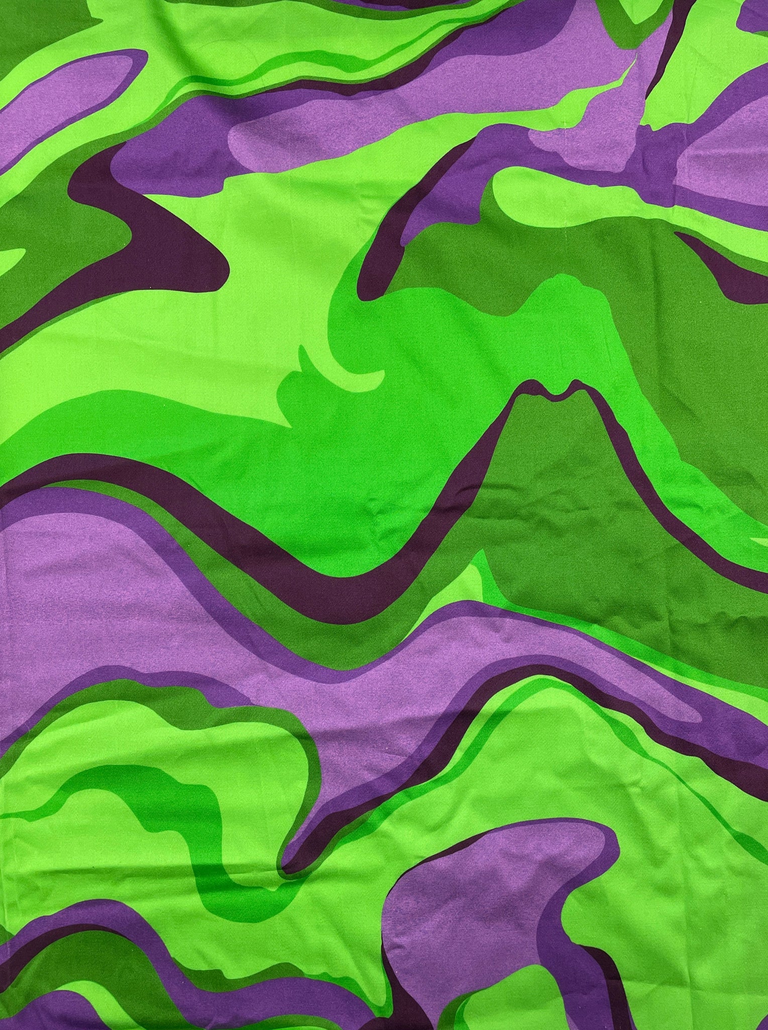 5/8 YD Cotton Stretch Sateen Remnant - Purples and Greens