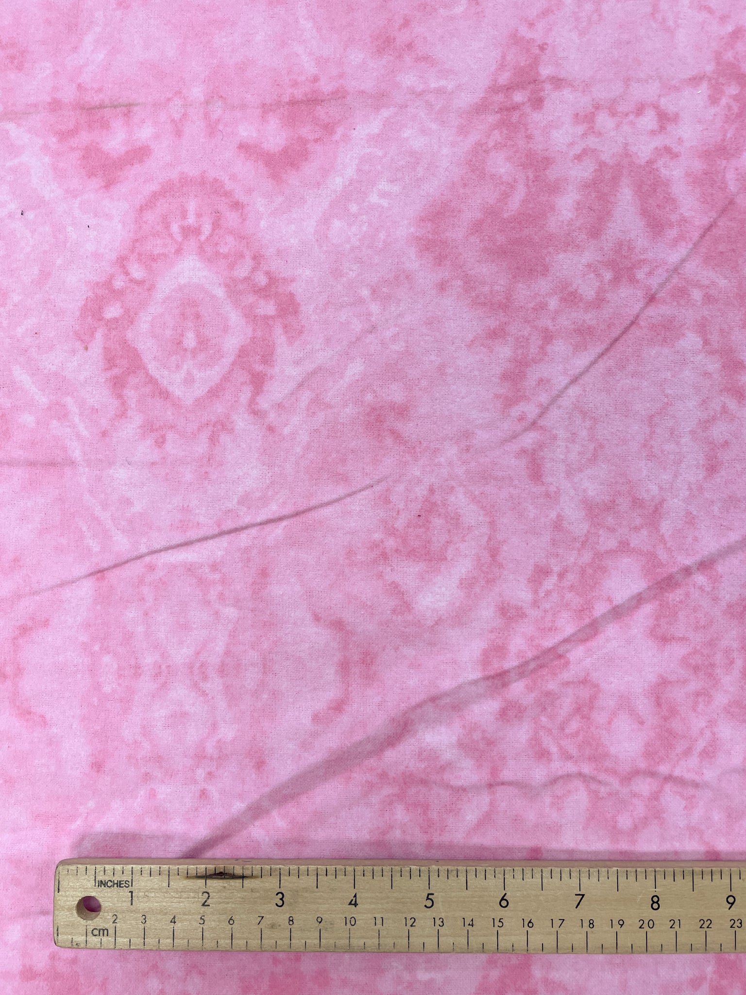 4 YD Cotton Flannel - Mottled Ink Blot in Pink