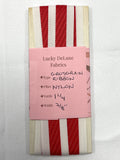 1 1/4 YD Polyester Grosgrain Yarn-Dyed Striped Ribbon - White and Red