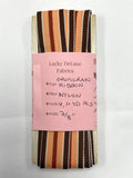 4+ YD Polyester Grosgrain Yarn-Dyed Striped Ribbon - Brown, Peach and Dark Red