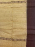 4 YD Cotton Voile - Beige with Cocoa Brown Border