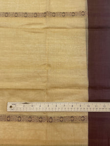 4 YD Cotton Voile - Beige with Cocoa Brown Border