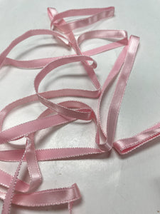 3 3/8 YD Acetate/Rayon Satin Ribbon Vintage - Pink