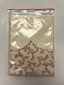 Aida Cloth #14 - Off White Printed with Red Flowers