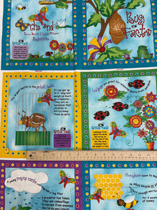 1 YD Quilting Cotton Soft Book Panel - Bugs