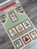 Quilting Cotton Apron Panel - Cream with Multi Colored Design