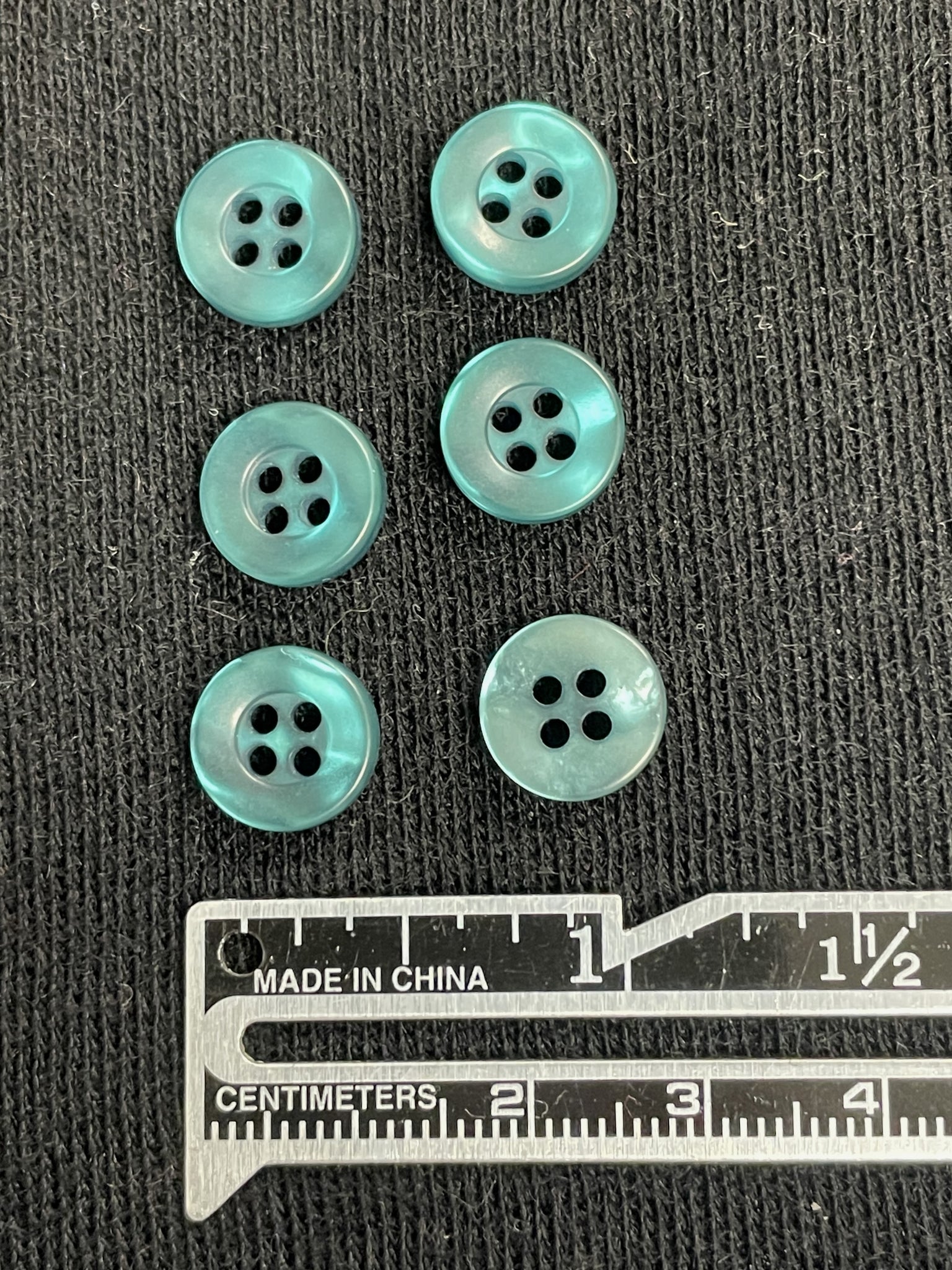 Button Shirt Plastic Set of 6 - Pearlescent Teal