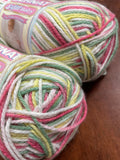 Yarn Acrylic - Variegated Pink, White Green and Yellow