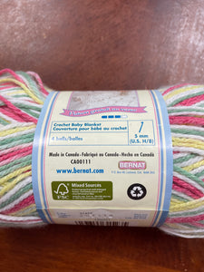 Yarn Acrylic - Variegated Pink, White Green and Yellow