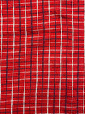 1+ YD Cotton Blend Yarn-Dyed Plaid Knit Vintage - Red with White and Blue