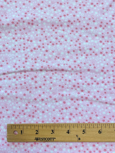 Cotton Flannel - Pink with Pink and White Starts