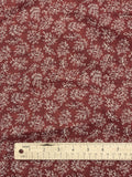 Quilting Cotton - Mottled Brick Red with Off White Leaves