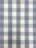 1 3/4 YD Cotton Yarn-Dyed Gingham Plaid - Grayish Blue and Off White