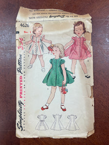 1954 Simplicity 4626 Sewing Pattern - Child's Dress