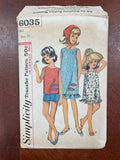 1965 Simplicity 6035 Sewing Pattern - Child's Dress, Top, Shorts and Scarf