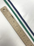 6+ YD Polyester Grosgrain Ribbon Vintage - Blue, White and Green Stripes