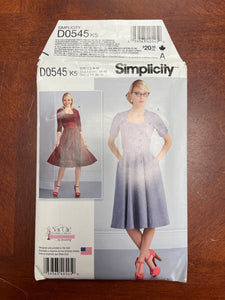 2016 Simplicity 0545 Pattern - Dress FACTORY FOLDED