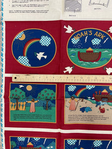 1995 Quilting Cotton Soft Book Panel Vintage - Noah's Ark