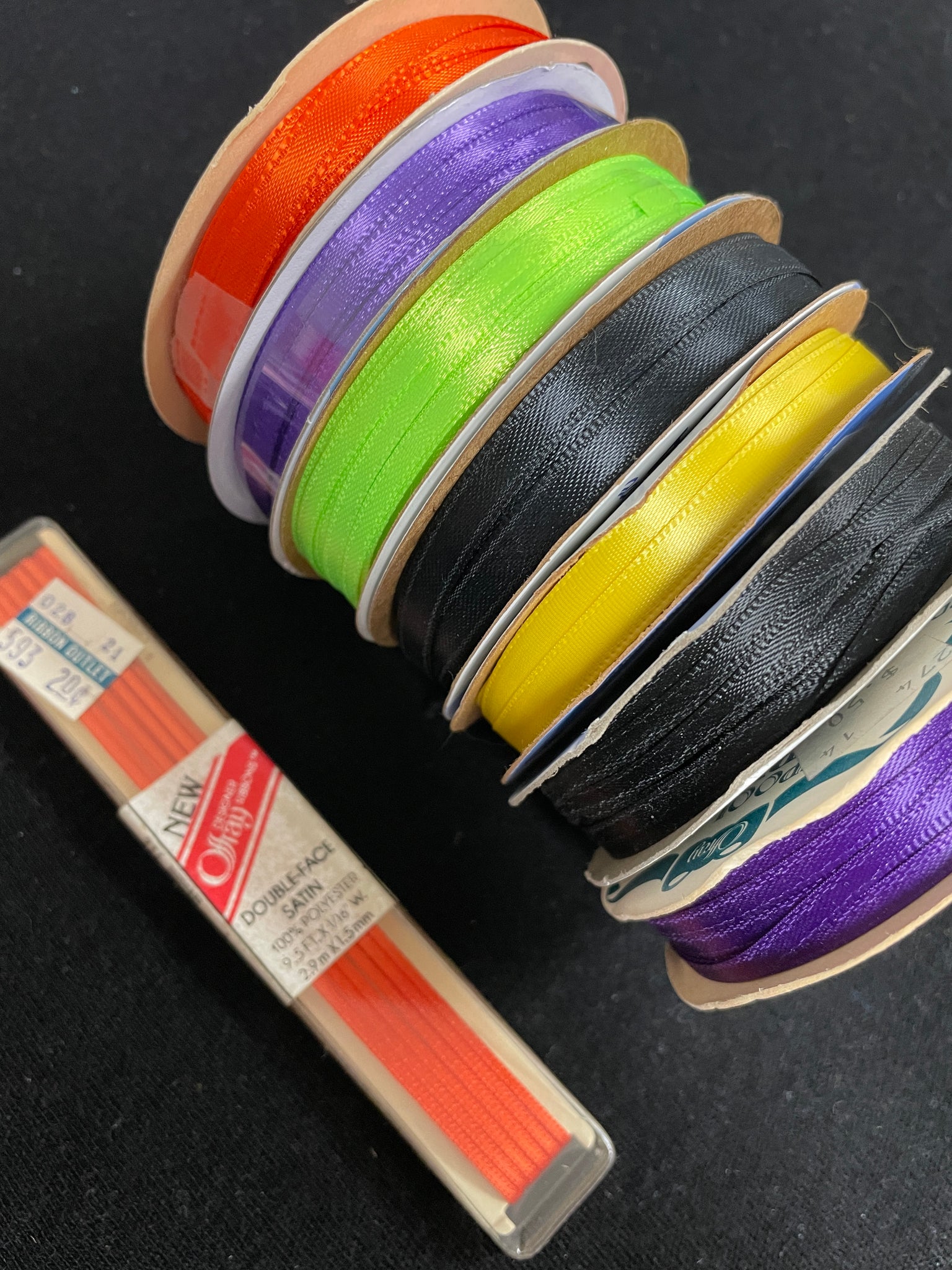 Polyester Satin Ribbon Bundle - Spooky Colors