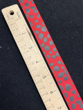 3 1/8 YD Ribbon Grosgrain - Red with Black Cheetah Spots