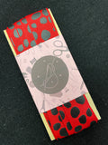 3 1/8 YD Ribbon Grosgrain - Red with Black Cheetah Spots