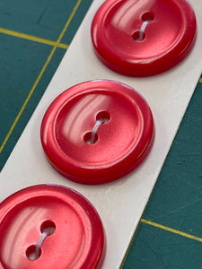SALE Button Set of 5 - Pearlized Red