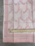 Linen Dresser Scarf Vintage - Pink and White Damask