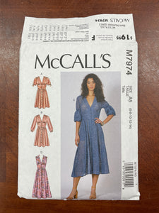 2019 McCall's 7974 Pattern - Dress FACTORY FOLDED