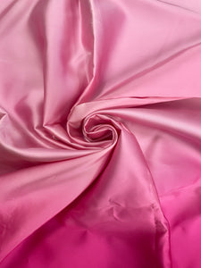 1 YD Acetate Satin Hand-Dyed Vintage - Ombre Fuchsia and Pink