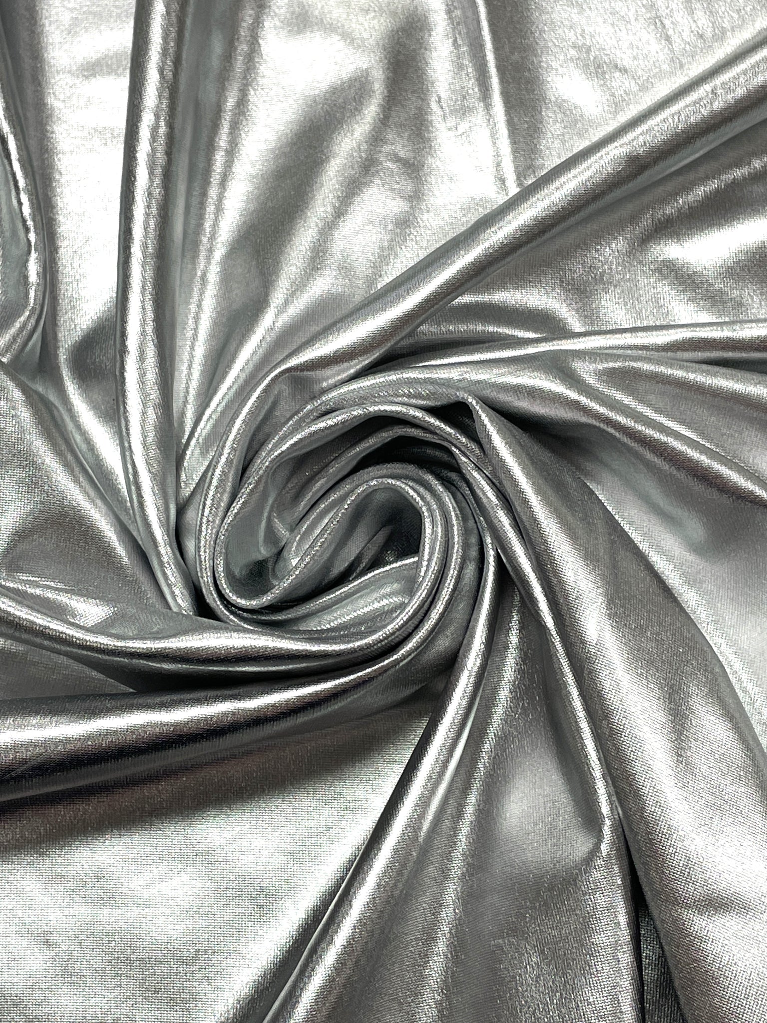 3/4 YD Nylon Spandex/Lycra Remnant - Metallic Silver