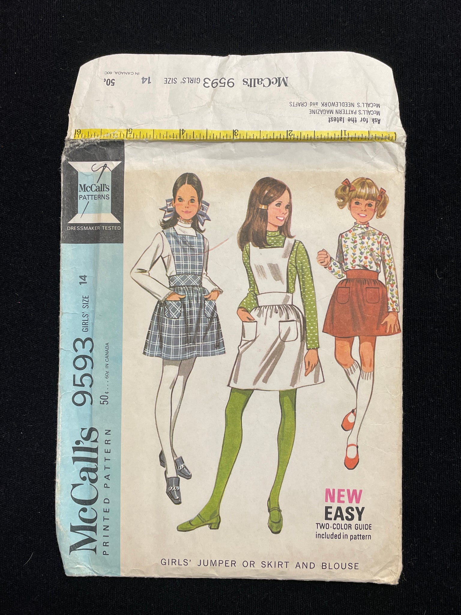 1968 McCall's 9593 Pattern - Jumper, Skirt and Blouse