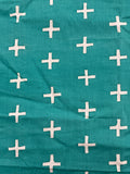 1 YD Cotton Batik - Green and Off White