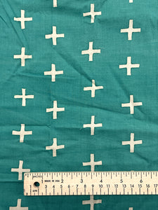 1 YD Cotton Batik - Green and Off White